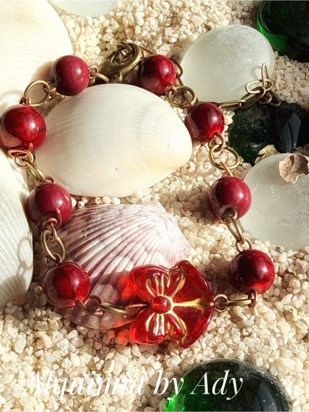 Americana red turquoise beaded bracelet